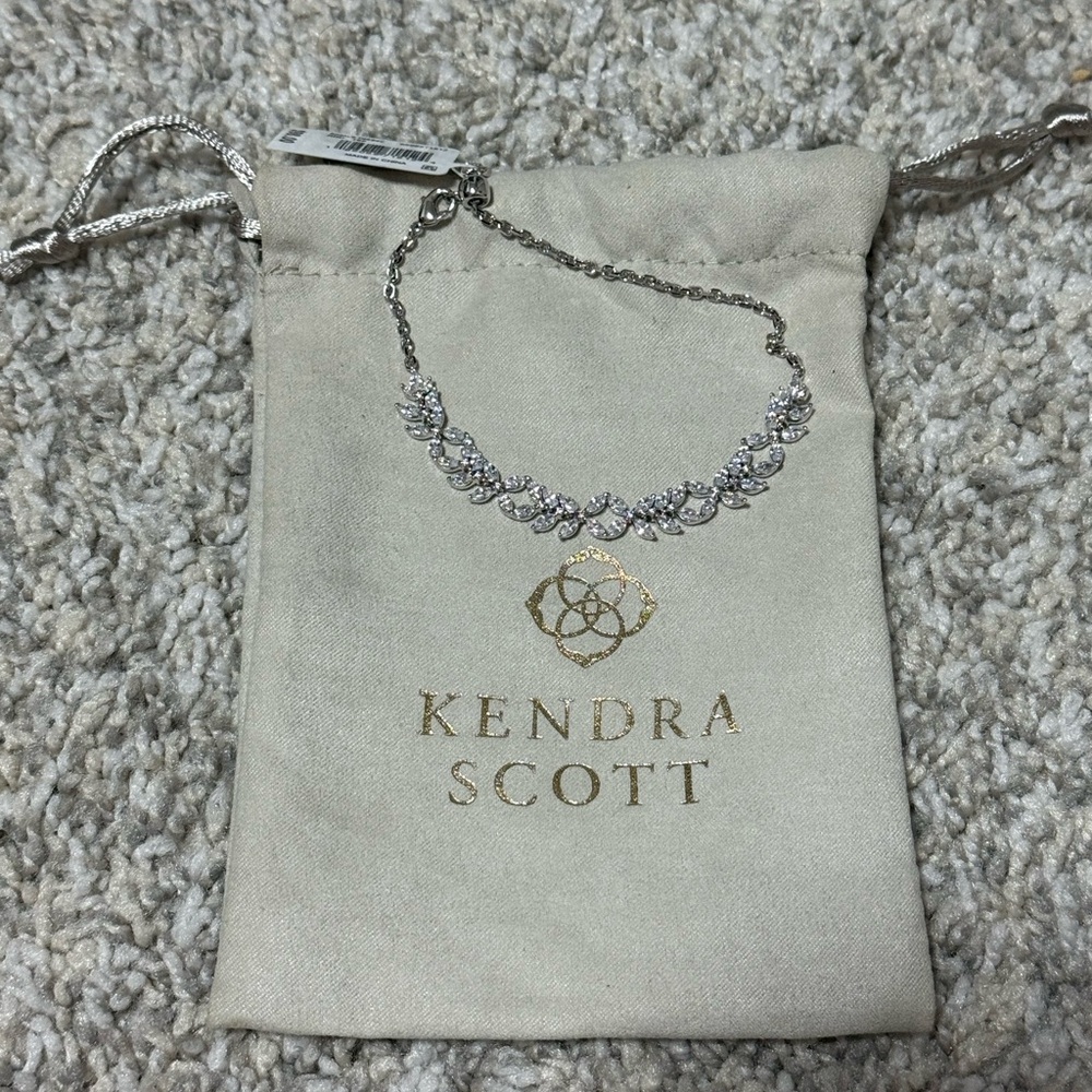 NWT Kendra Scott Rosalie Silver Tennis Bracelet in White Cubic Zirconia - Picture 8 of 8